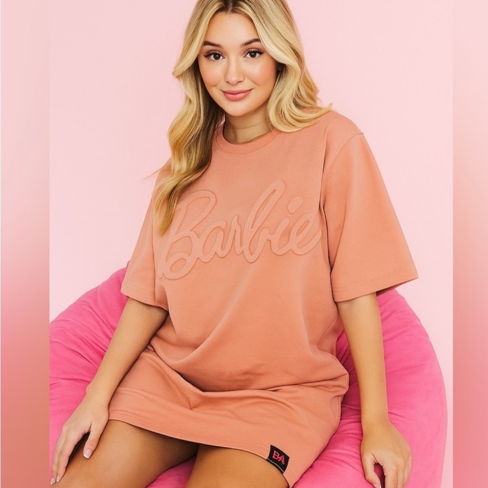 Barbie X Ugly Dukling peach T-Shirt Dress xs NWT